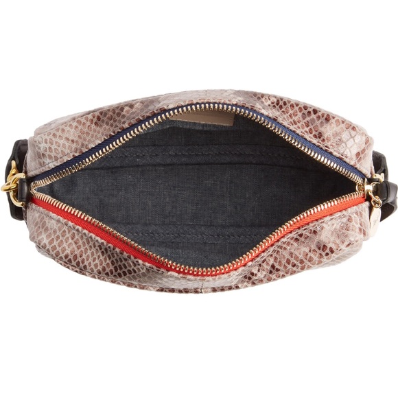 Clare V. Midi Sac Leather Crossbody Bag Authentic in Grey Snakeskin - Picture 4 of 9